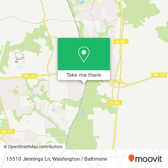 Mapa de 15510 Jennings Ln, Bowie, MD 20721