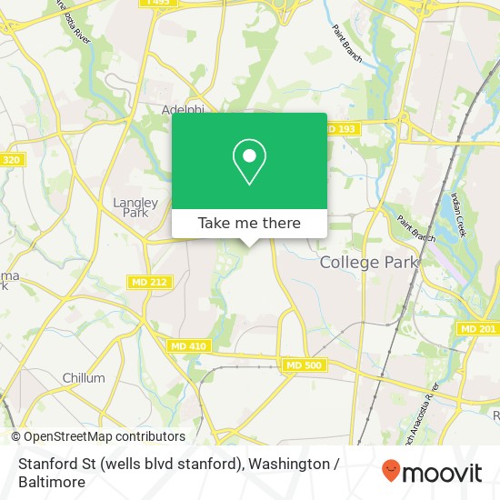 Mapa de Stanford St (wells blvd stanford), Hyattsville, MD 20783