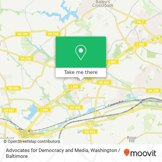 Mapa de Advocates for Democracy and Media, 85 S Bragg St