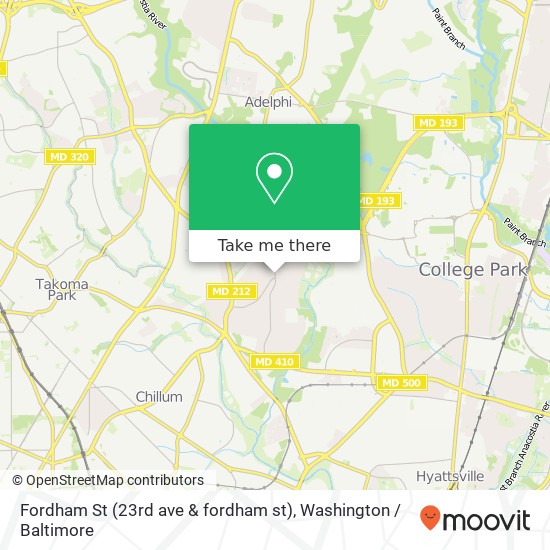 Mapa de Fordham St (23rd ave & fordham st), Hyattsville, MD 20783