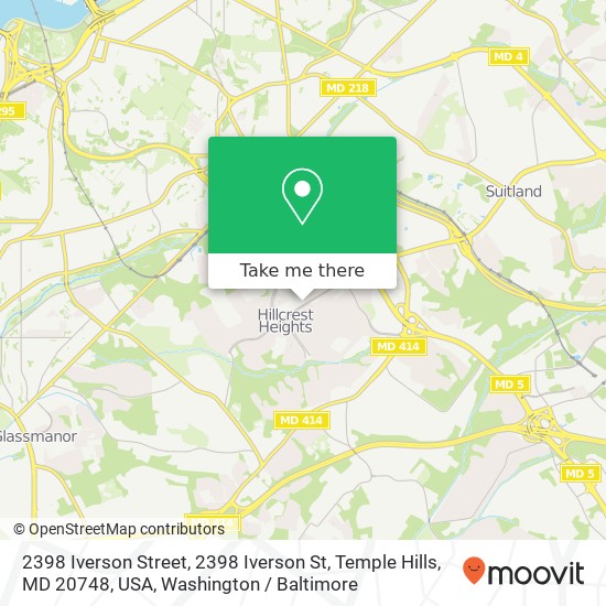 2398 Iverson Street, 2398 Iverson St, Temple Hills, MD 20748, USA map