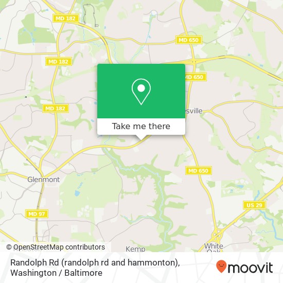 Mapa de Randolph Rd (randolph rd and hammonton), Silver Spring, MD 20904