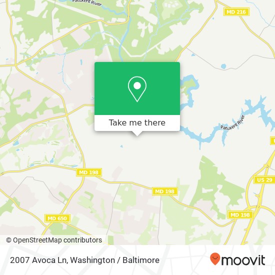 Mapa de 2007 Avoca Ln, Silver Spring, MD 20905