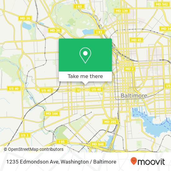 1235 Edmondson Ave, Baltimore, MD 21223 map