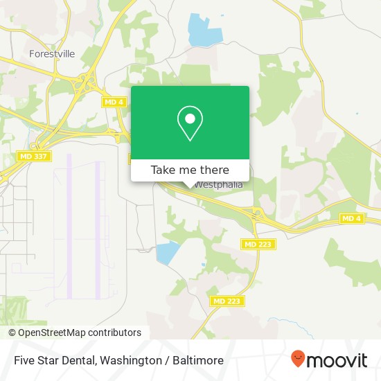 Mapa de Five Star Dental, 9652 Pennsylvania Ave