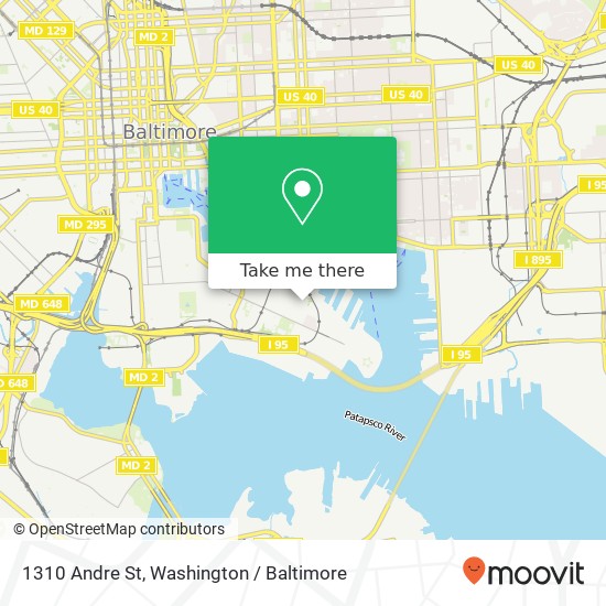 Mapa de 1310 Andre St, Baltimore, MD 21230