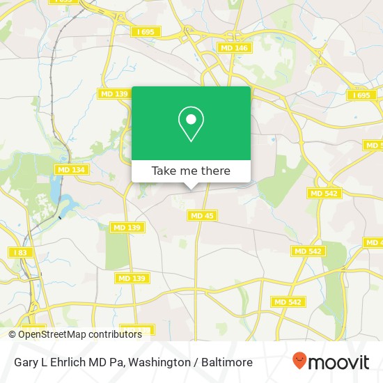 Mapa de Gary L Ehrlich MD Pa, 7401 Osler Dr