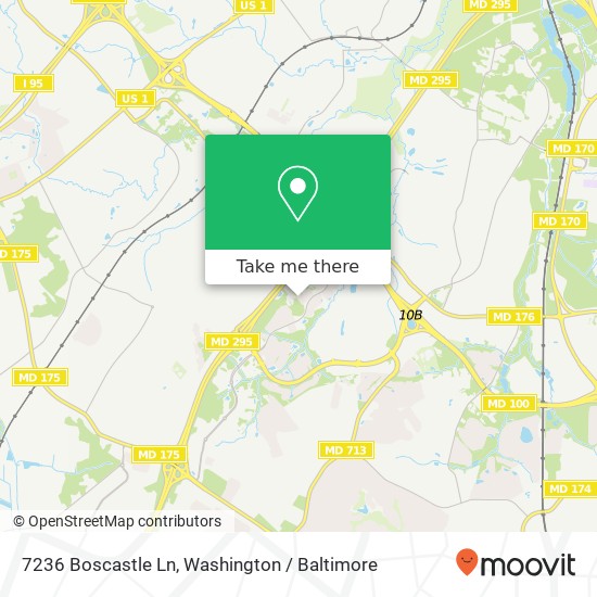 Mapa de 7236 Boscastle Ln, Hanover, MD 21076