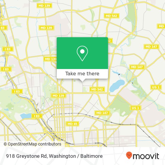 Mapa de 918 Greystone Rd, Baltimore, MD 21218