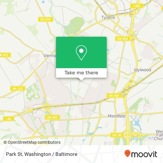 Mapa de Park St, Vienna, VA 22180