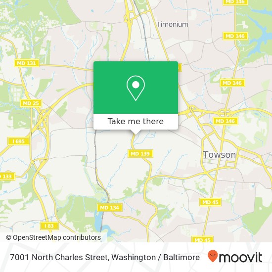 7001 North Charles Street, 7001 N Charles St, Towson, MD 21204, USA map