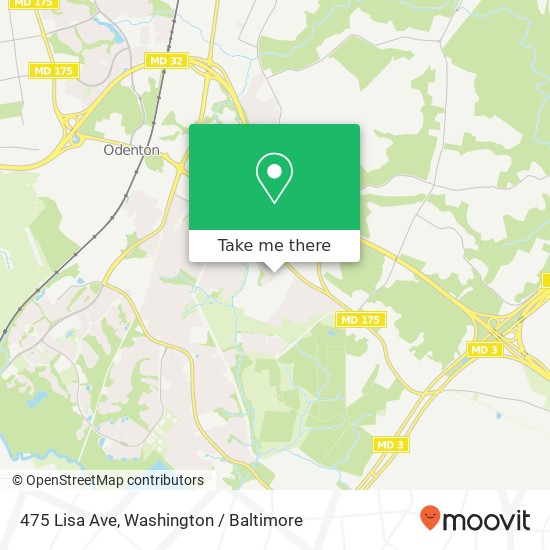 Mapa de 475 Lisa Ave, Odenton, MD 21113
