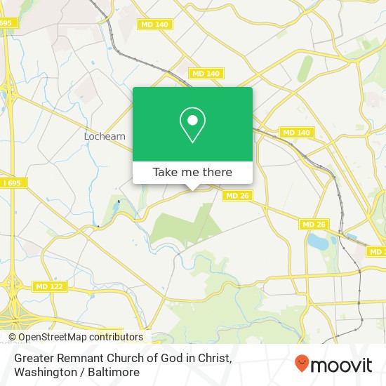 Greater Remnant Church of God in Christ, 5015 Gwynn Oak Ave map