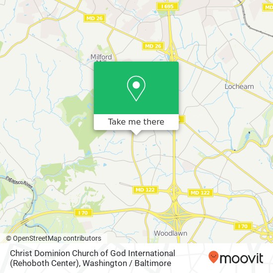 Mapa de Christ Dominion Church of God International (Rehoboth Center), 2601 N Rolling Rd