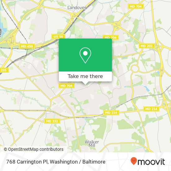 Mapa de 768 Carrington Pl, Capitol Heights, MD 20743