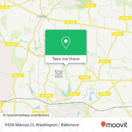 Mapa de 9508 Marcus Ct, Fairfax, VA 22032