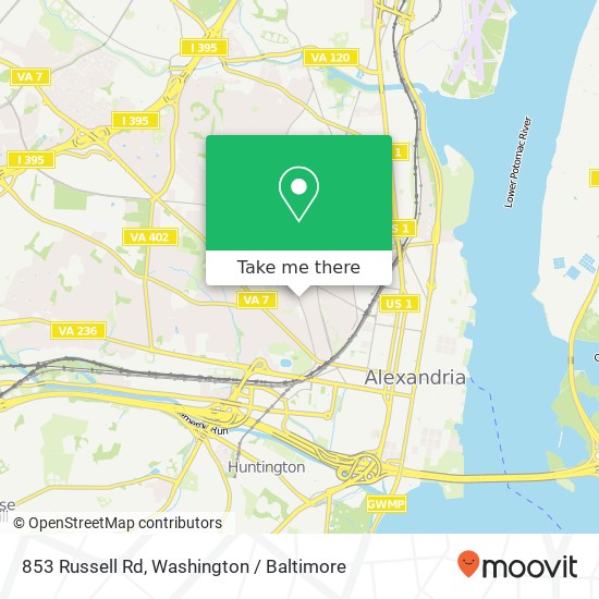 853 Russell Rd, Alexandria, VA 22301 map