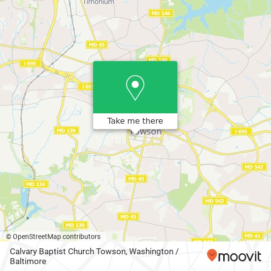 Mapa de Calvary Baptist Church Towson, 120 W Pennsylvania Ave