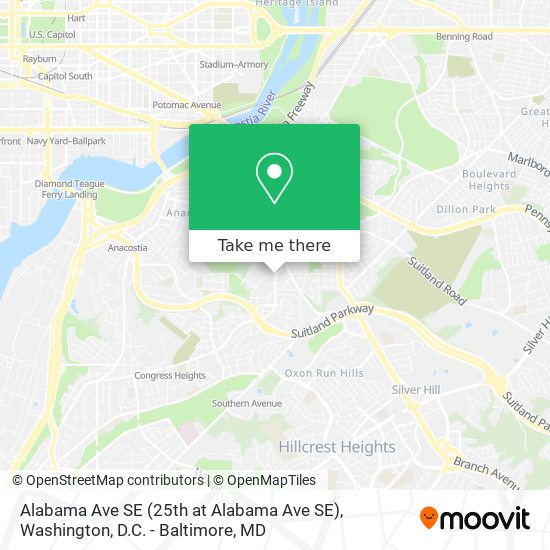 Alabama Ave SE (25th at Alabama Ave SE) map