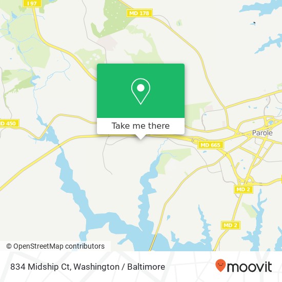 Mapa de 834 Midship Ct, Annapolis, MD 21401