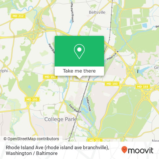 Rhode Island Ave (rhode island ave branchville), College Park, MD 20740 map