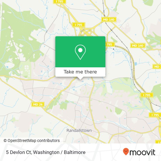 Mapa de 5 Devlon Ct, Owings Mills, MD 21117
