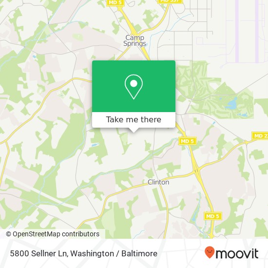 Mapa de 5800 Sellner Ln, Clinton, MD 20735