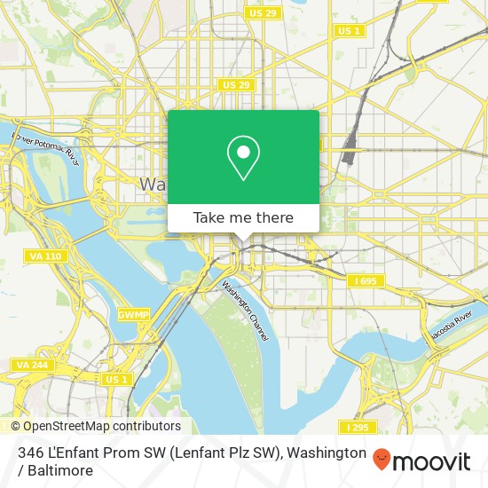 346 L'Enfant Prom SW (Lenfant Plz SW), Washington, DC 20024 map