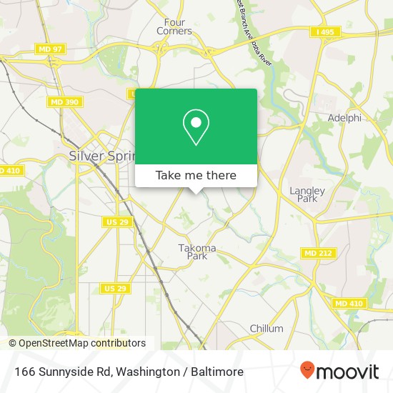 166 Sunnyside Rd, Silver Spring, MD 20910 map