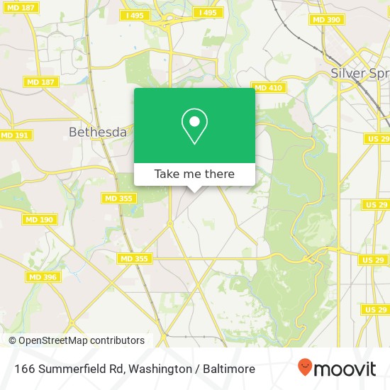 Mapa de 166 Summerfield Rd, Chevy Chase, MD 20815