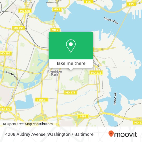 Mapa de 4208 Audrey Avenue, 4208 Audrey Ave, Baltimore, MD 21225, USA