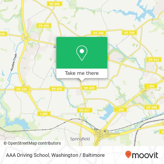 AAA Driving School, 5021 Backlick Rd map