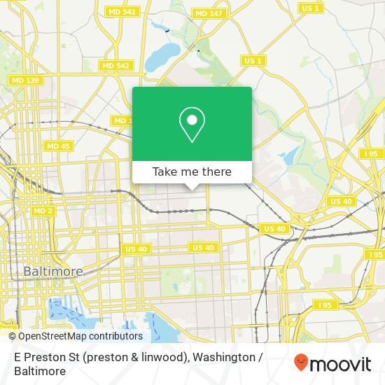 Mapa de E Preston St (preston & linwood), Baltimore, MD 21213