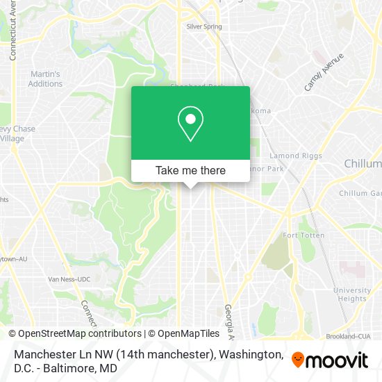 Manchester Ln NW (14th manchester) map