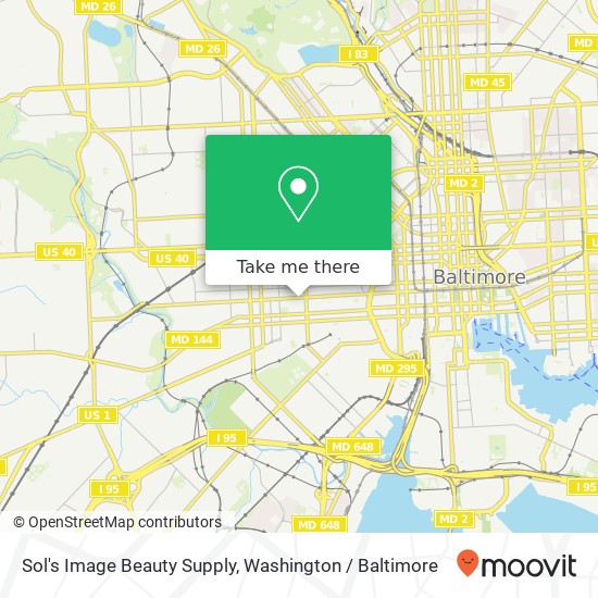 Mapa de Sol's Image Beauty Supply, 1335 W Baltimore St