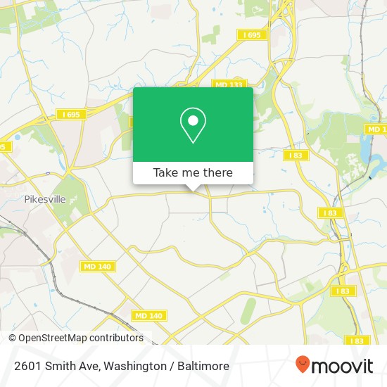 Mapa de 2601 Smith Ave, Baltimore, MD 21209