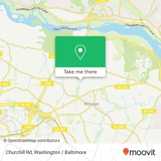 Mapa de Churchill Rd, McLean, VA 22101