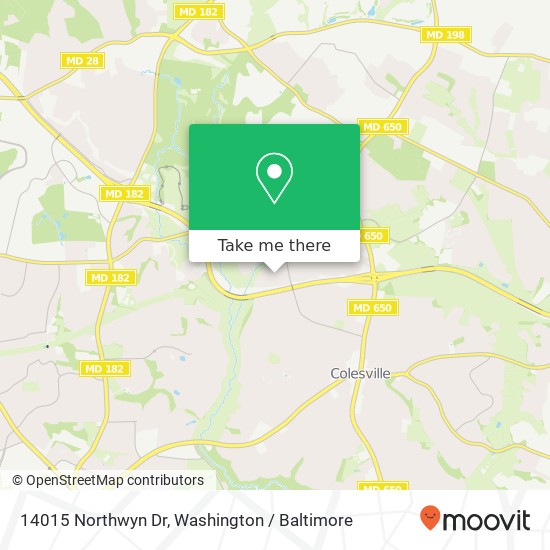 14015 Northwyn Dr, Silver Spring, MD 20904 map