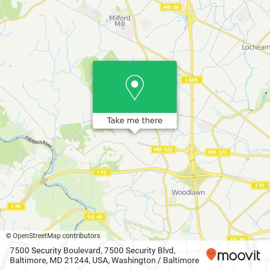 7500 Security Boulevard, 7500 Security Blvd, Baltimore, MD 21244, USA map