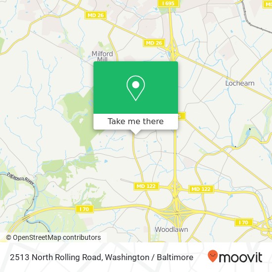 Mapa de 2513 North Rolling Road