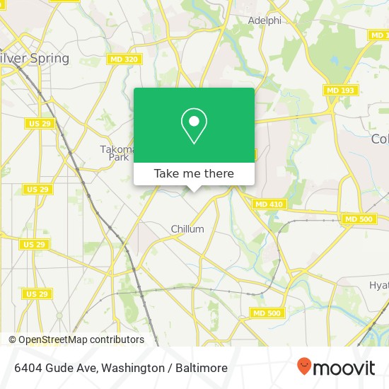 6404 Gude Ave, Hyattsville, MD 20783 map