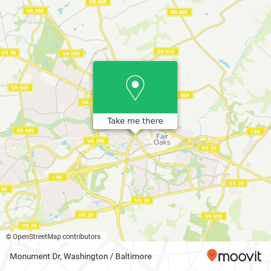 Monument Dr, Fairfax (FAIRFAX), VA 22033 map