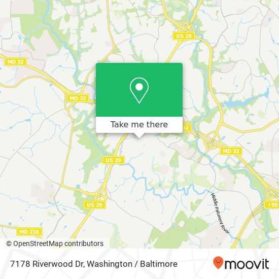 7178 Riverwood Dr, Columbia (COLUMBIA), MD 21046 map