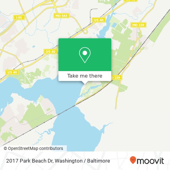 Mapa de 2017 Park Beach Dr, Aberdeen, MD 21001