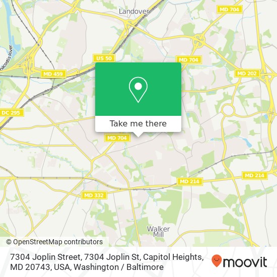 7304 Joplin Street, 7304 Joplin St, Capitol Heights, MD 20743, USA map