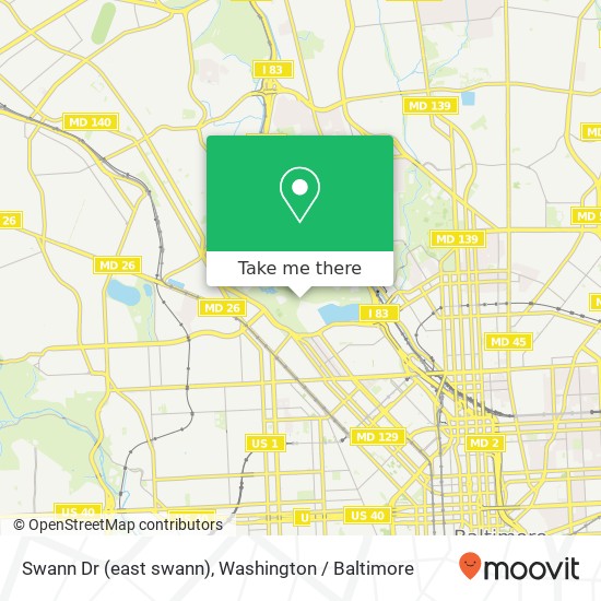 Swann Dr (east swann), Baltimore, MD 21217 map