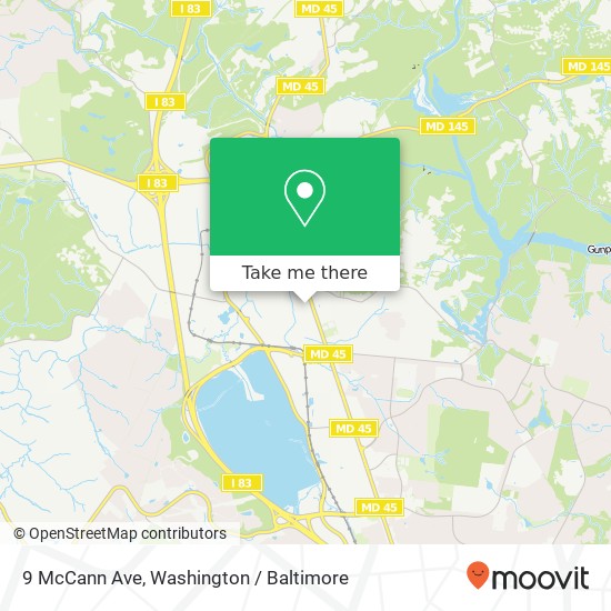Mapa de 9 McCann Ave, Cockeysville, MD 21030