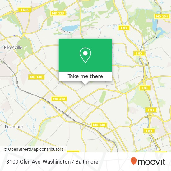 Mapa de 3109 Glen Ave, Baltimore, MD 21215