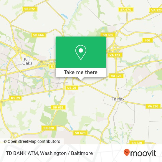 Mapa de TD BANK ATM, 11098 Fairfax Blvd