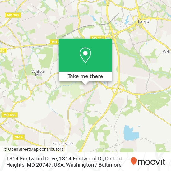 1314 Eastwood Drive, 1314 Eastwood Dr, District Heights, MD 20747, USA map